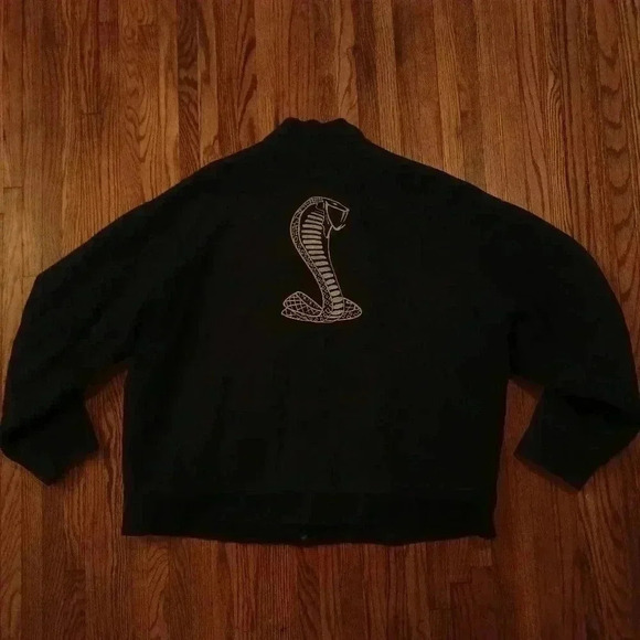 Ford Mustang Cobra Mens Wool Bomber Jacket Size 2XL Lamasz Sport - Picture 2 of 9